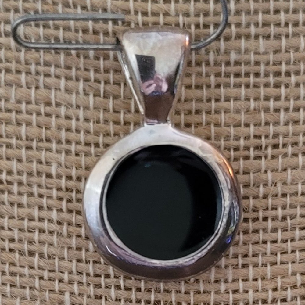 Silver Tone and Black Pendant - Jewelry, Fashion, Style, Stylish